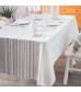 MOCOFO Modern Striped Tablecloth - Grey & White Linear Pattern Kitchen Dining Table Cover - Easy Care Fabric