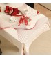 MOCOFO Red & Beige Reindeer Tablecloth - Festive Deer Print Holiday Dining Table Cover - Seasonal Kitchen Linen