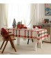 MOCOFO Red & Beige Reindeer Tablecloth - Festive Deer Print Holiday Dining Table Cover - Seasonal Kitchen Linen