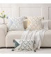 MOCOFO Decorative Tassel Throw Pillow, Geometric Embroidered Cushion Cover, Available in Multiple Sizes (31x51, 46x46, 51x51)