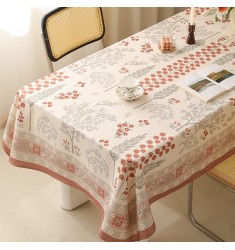 MOCOFO Eden Floral Tablecloth - Vintage Botanical Print Kitchen Dining Table Cover - Elegant Fabric
