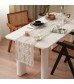 MOCOFO Spring Floral Print Table Runner - Chinese Zen Style Cotton Woven Placemat, New Year Tea Runner, Insulated Long Table Mat
