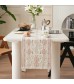 MOCOFO Spring Floral Print Table Runner - Chinese Zen Style Cotton Woven Placemat, New Year Tea Runner, Insulated Long Table Mat