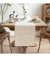 MOCOFO Crochet Lace Table Runner - 14x72 Inch Elegant Beige Dining Decor