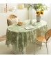 MOCOFO Round Floral Tablecloth - Elegant Botanical Design Kitchen Table Cover - Decorative Circular Linen