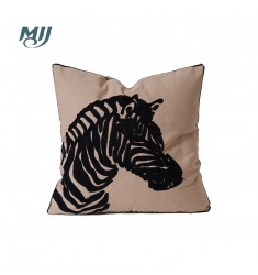 MOCOFO Cute Sheep Embroidered Throw Pillow Cover, Farmhouse Decorative Cushion Case for Sofa, Bed, Living Room