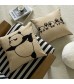 MOCOFO Cute Sheep Embroidered Throw Pillow Cover, Farmhouse Decorative Cushion Case for Sofa, Bed, Living Room