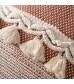 Boho Striped Throw Pillow Cover with Tassels - Decorative Cushion Case for Sofa, Bed, Living Room - MOCOFO