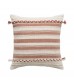 Boho Striped Throw Pillow Cover with Tassels - Decorative Cushion Case for Sofa, Bed, Living Room - MOCOFO