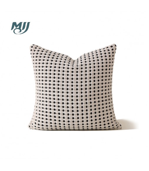 MOCOFO Textured Dot Throw Pillow, Modern Decorative Cushion with Black Dots, Soft Accent Pillow for Sofa & Bed
