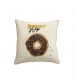 MOCOFO Donut Embroidered Pillow Cover, 45x45cm, Fun Cartoon Cushion Case with Lace Trim