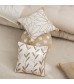 MOCOFO Embroidered Floral Throw Pillow Cover with Tassels - Decorative Linen Cushion for Sofa, Bed, Living Room