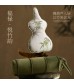 MOCOFO Gourd-Shaped Chenille Throw Pillow, Bamboo Leaf Accent Cushion for Unique Decor