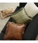 MOCOFO Faux Leather Fringe Throw Pillow Cover, Rustic Boho Decorative Cushion Case for Sofa, Bed, Living Room