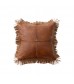 MOCOFO Faux Leather Fringe Throw Pillow Cover, Rustic Boho Decorative Cushion Case for Sofa, Bed, Living Room