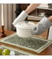 MOCOFO Reversible Green Woven Placemat Set - Indoor Outdoor Table Mats for Dining Kitchen