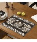 MOCOFO Reversible Black & Beige Woven Placemat Set - Elegant Table Mats for Dining