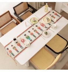 MOCOFO Christmas Nutcracker Table Runner - American Style Luxury Coffee Table Scarf, Festive Dresser Cover, Elegant Dining Table Centerpiece
