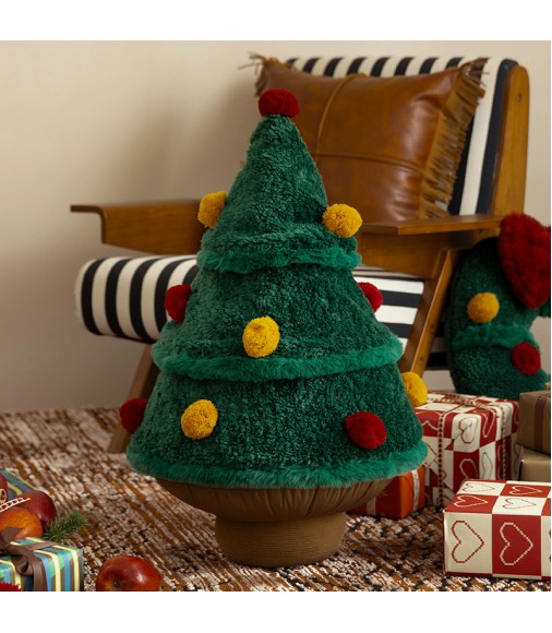 MOCOFO 3D Christmas Tree Plush Pillow, 68cm, Festive Holiday Decoration