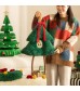 MOCOFO Christmas Tree Hanging Decoration - Plush Festive Ornament with Bell and Red Bow