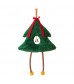 MOCOFO Christmas Tree Hanging Decoration - Plush Festive Ornament with Bell and Red Bow