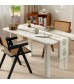 MOCOFO Leaf Print Table Runner - 14x72 Inch Beige - Elegant Dining Table Decoration