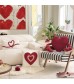 MOCOFO Red Heart Throw Pillow, Romantic Decorative Lumbar Cushion, Soft Plush Pillow for Valentine's Day & Home Decor