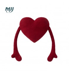 MOCOFO Red Heart Throw Pillow, Romantic Decorative Lumbar Cushion, Soft Plush Pillow for Valentine's Day & Home Decor