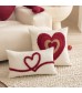 MOCOFO Red Heart Throw Pillow, Romantic Decorative Lumbar Cushion, Soft Plush Pillow for Valentine's Day & Home Decor