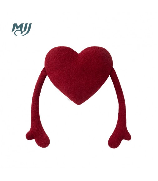 MOCOFO Red Heart Throw Pillow, Romantic Decorative Lumbar Cushion, Soft Plush Pillow for Valentine's Day & Home Decor