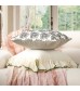MOCOFO Textured Floral Appliqué Throw Pillow Cover, Modern Decorative Cushion Case for Sofa, Bed, Living Room