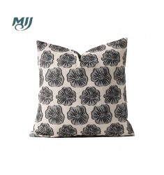 MOCOFO Textured Floral Appliqué Throw Pillow Cover, Modern Decorative Cushion Case for Sofa, Bed, Living Room