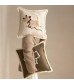 MOCOFO Cute Embroidered Dog Throw Pillow Cover with Fringe - Whimsical Linen Cushion for Kids Room, Nursery, Sofa