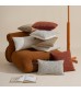 MOCOFO Textured Woven Throw Pillow Cover, Rustic Brown Accent Cushion Sham