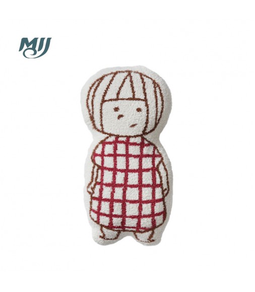 Cute Cartoon Girl Plush Pillow - Soft Decorative Kid's Cushion for Nursery, Playroom, Bedroom - MOCOFO