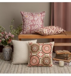 MOCOFO Ikat Pattern Lumbar Pillow Cover, Bohemian Decorative Cushion Case for Sofa, Bed, Living Room Accent