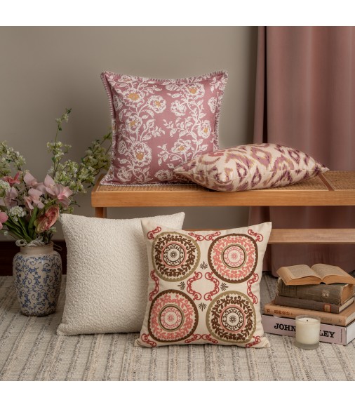 MOCOFO Ikat Pattern Lumbar Pillow Cover, Bohemian Decorative Cushion Case for Sofa, Bed, Living Room Accent