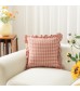 Campfire Plaid Ruffled Throw Pillow Cover - Rustic Country Farmhouse Cushion Case for Sofa, Bed, Living Room - MOCOFO Style