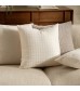 MOCOFO Quilted Texture Lumbar Pillow Cover, Elegant Soft Long Cushion Case for Sofa, Bed, Accent Pillow