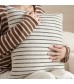 MOCOFO Striped Throw Pillow Cover, Modern Farmhouse Decorative Cushion Case for Sofa, Bed, Living Room