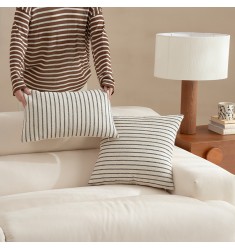 MOCOFO Striped Throw Pillow Cover, Modern Farmhouse Decorative Cushion Case for Sofa, Bed, Living Room