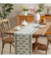 MOCOFO Floral Print Table Runner with Tassels - 13x72 Inch Decorative Dining Linen