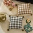 MOCOFO Christmas Throw Pillow Cover - Cotton Festive Plaid Holiday Decor