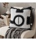 MOCOFO Decorative Velvet Pillow Case - Black White Tufted Throw Pillow Cover