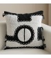 MOCOFO Decorative Velvet Pillow Case - Black White Tufted Throw Pillow Cover