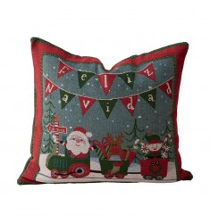 MOCOFO Woven Jacquard Christmas Throw Pillow Cover 18x18 Double Sided Decor