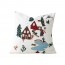 MOCOFO Embroidered Winter Snow Cabin Throw Pillow Cover 18x18 Velvet Accent