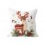 MOCOFO Embroidered Reindeer Christmas Throw Pillow Cover 18x18 Velvet Case