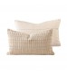 French Woven Cotton Throw Pillow Cover Heathered Lumbar Cushion Case