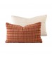 French Woven Cotton Throw Pillow Cover Heathered Lumbar Cushion Case